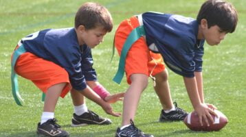 Parents have to make a decision between flag football and tackle football.