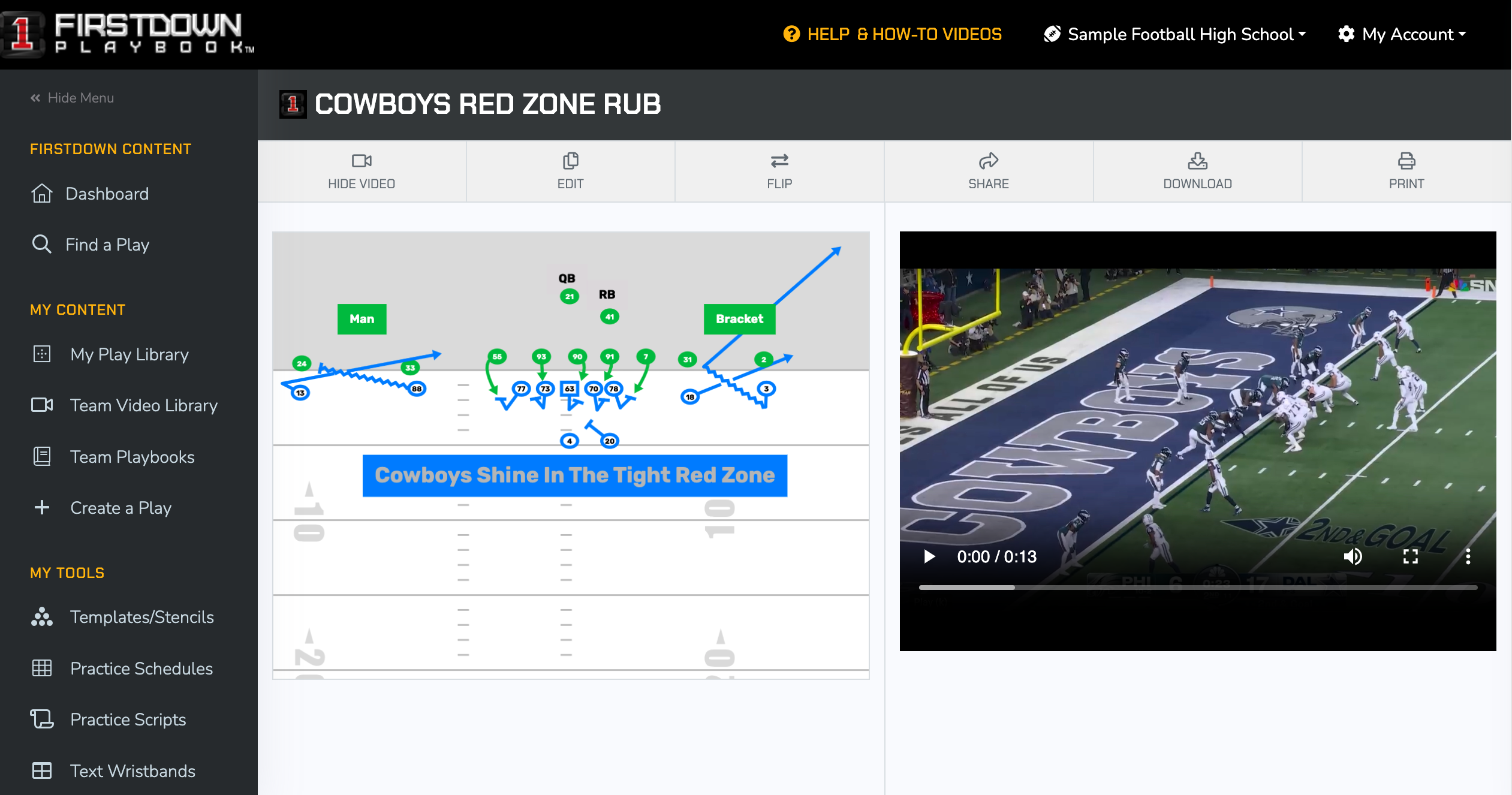 Cowboys Perfectly Executed Red Zone Rub