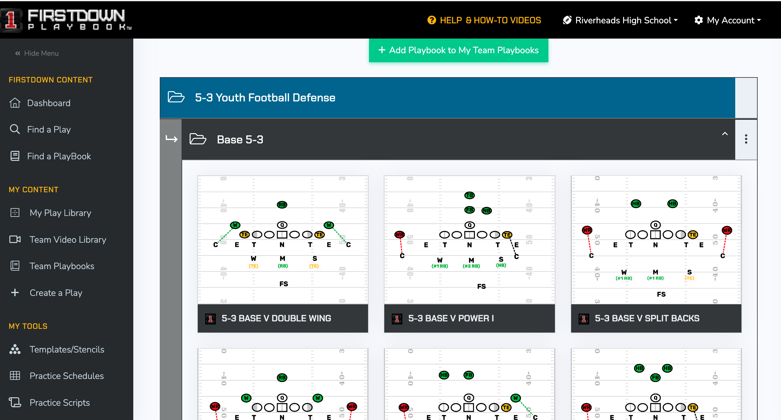 Pop Warner 5-3 Defense In Find A PlayBook