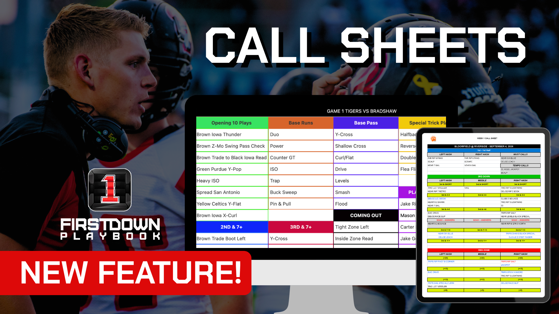 New! Build Your Game Day Call Sheets Directly in FirstDown PlayBook