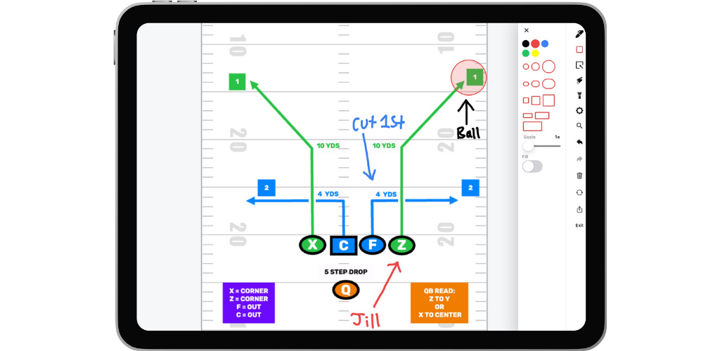 FirstDown PlayBook on iPad